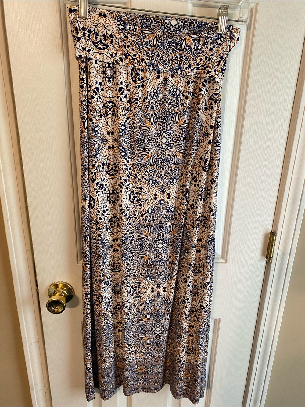 Artisan NY Size Small Navy/Orange Multi Color Maxi Skirt